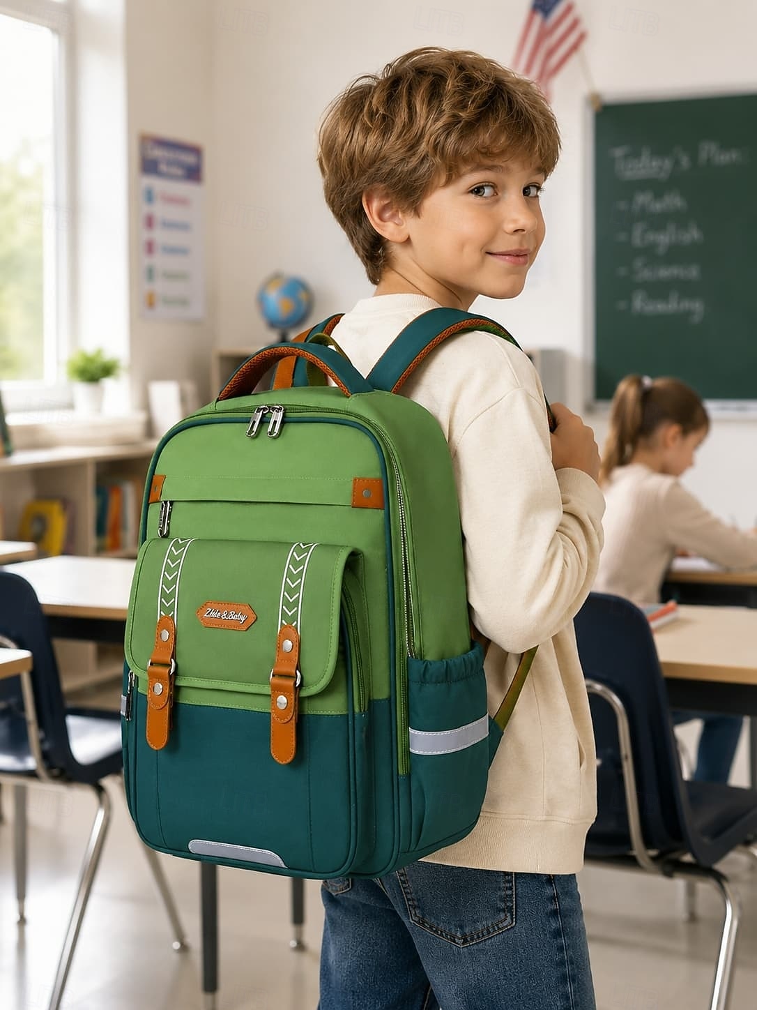 Ergonomischer Schulrucksack für Kinder mit Brustgurt wasserdichter großer Rucksack für Grundschüler zur Schule 2026 - $46.99 –P1