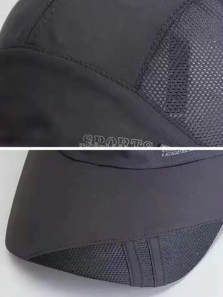 herr snabbtorkande nätkeps andningsbar polyester justerbar sommarhatt lätt utomhus golf fiske vandring resor sportkeps flera färger 2026 - $11.99 –P10