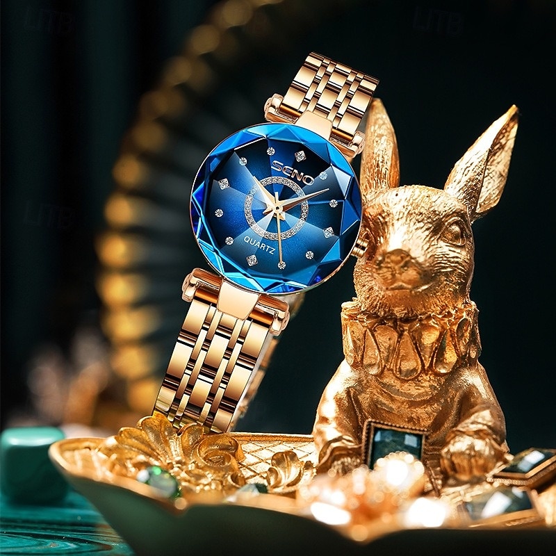 Orologio di lusso da donna, elegante quadrante sfaccettato verde smeraldo con bracciale a maglie in acciaio inossidabile color oro rosa, orologio da polso al quarzo alla moda per signore, dettagli in del 2026 a $25.99 –P2