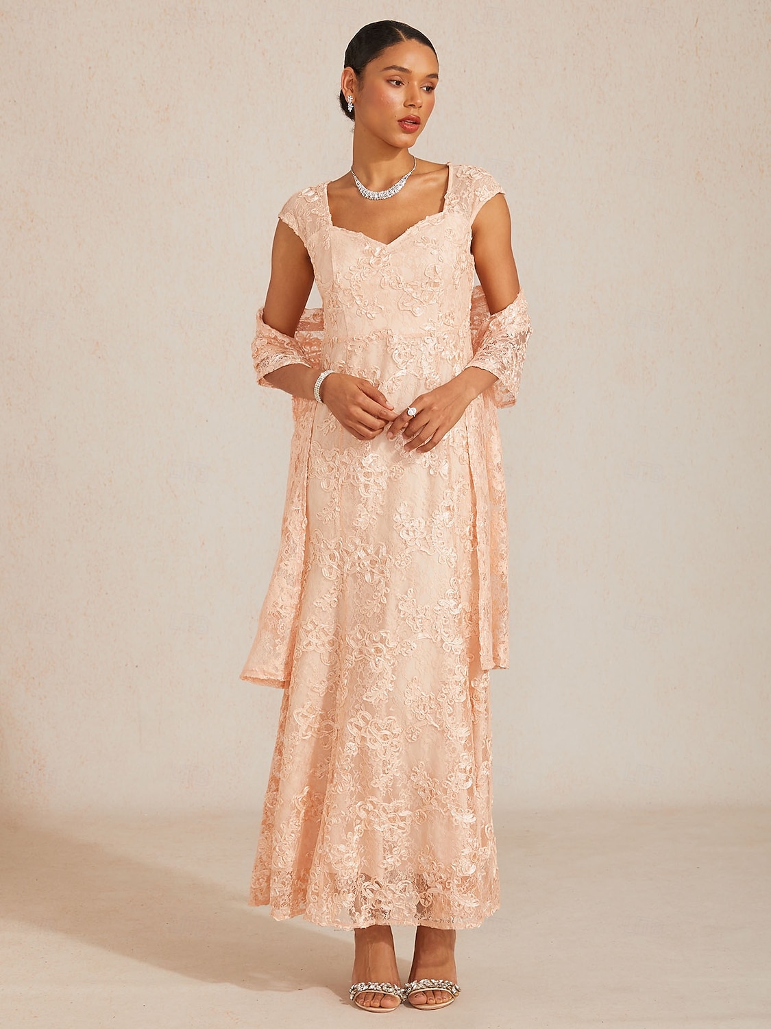 Women's Maxi Dress Sheath Dress Trumpet Mermaid Dress Lace Embroidered Sequins Elegant Wedding Guest Cocktail Party Floral Short Sleeve V Neck Pink Summer Spring Fall 2026 - $99.99 –P5