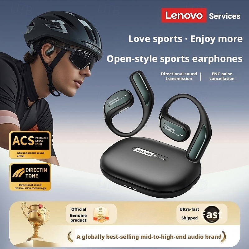 Lenovo LE505 Open Ear Wireless Headphones, Bluetooth 6.0 Air Conduction Earbuds, 360 ACS Panoramic Sound & Dolby Atmos, ENC Noise Canceling Mic, Waterproof Sport Earphones for Android iOS 2026 - $38.99 –P12