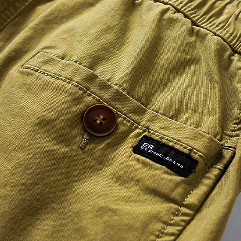 Men's Cargo Shorts Shorts Summer Shorts Drawstring Elastic Waist Multi Pocket Solid Color Plain Comfort Wearable Short Casual Daily Outdoor Fashion Casual Khaki Black Inelastic 2026 - $37.99 –P15