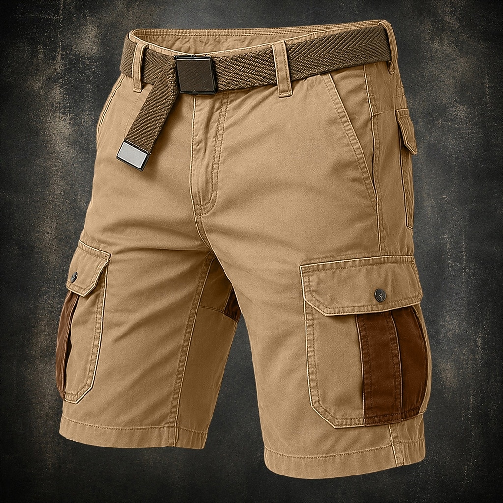 Homme Shorts cargo Short d'extérieur Short décontracté Shorts de Randonnée Patchwork Multi-poches Jambe Droite Bloc de Couleur Couleur Pleine Portable Évacuation de l'Humidité Court Occasionnel de 2026 ? $33.99 –P1