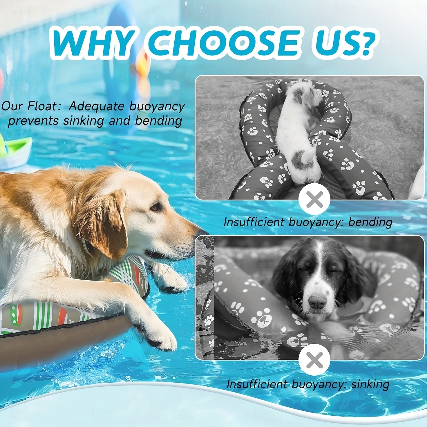 Flotador inflable para perros grandes, apto para mascotas que pesen entre 65 y 180 libras, diseñado para usar en piscinas, sin batería. 2026 - $49.99 –P6