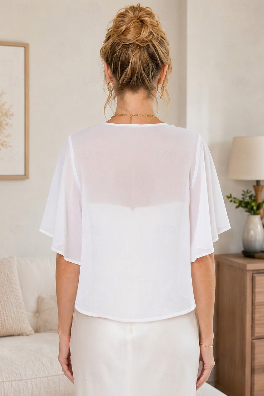 Women's Wrap Shrug Mother's Wraps Bridal's Wraps Wedding Guest 's Wraps Elegant Ladies Formal Style Short Sleeve Chiffon Wedding Wraps With Pure Color For Daily Spring & Summer 2026 - $34.99 –P2