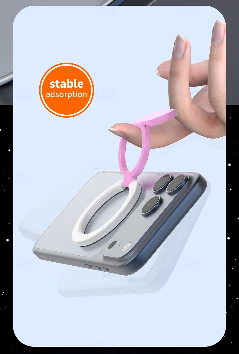 Anello di supporto magnetico per telefono compatibile con MagSafe, supporto a tripla piega per iPhone 17 16 15 14 13 12 Pro Max Plus, impugnatura magnetica per telefono su entrambi i lati. &Supporto del 2026 a $17.99 –P19