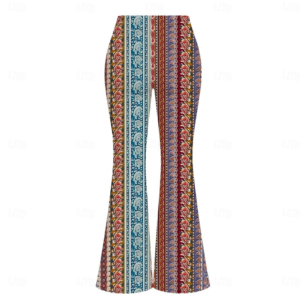 Retro Antiguo Hippie Años 70 Longitud Larga Tipo Canguelo Los pantalones de campana Hippie Disco Estampado Ajustado / Acampanado Disfraz Mujer Víspera de Todos los Santos Carnaval Festival de Música 2026 - $30.99 –P3