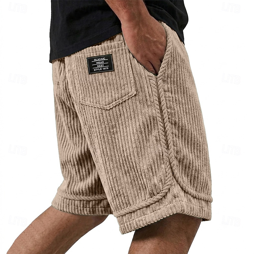 Per uomo Shorts Pantaloncini casual Pantaloncini di velluto a coste Tasca Elastico in vita Semplice Tinta unita Comodità Traspirante Lunghezza al ginocchio Casuale All'aperto Spiaggia Vacanza Moda del 2026 a $28.99 –P4