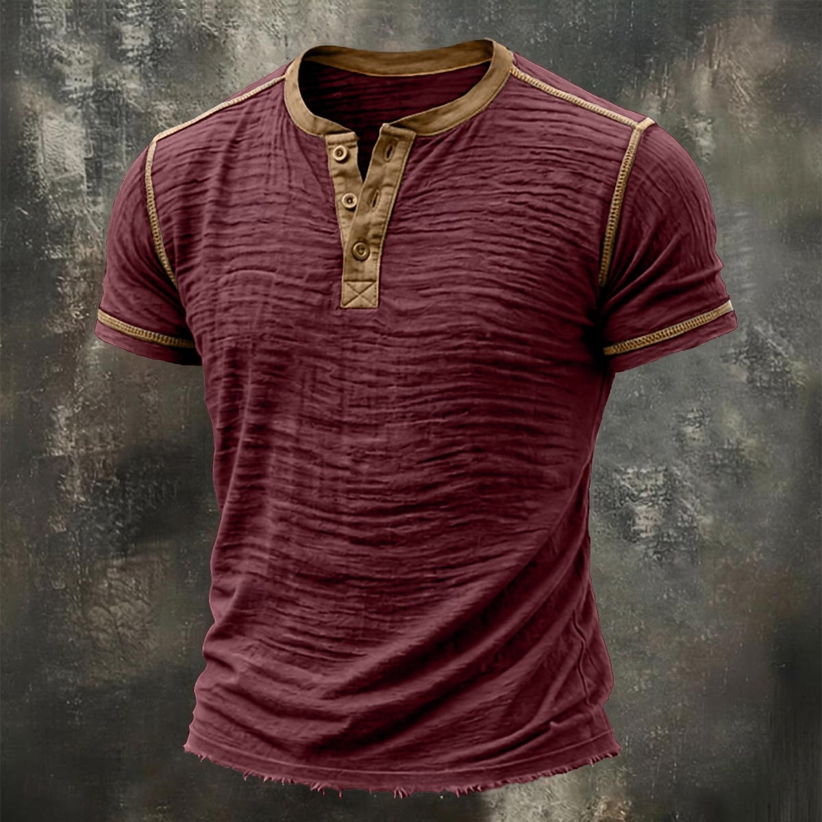 Bărbați Tricou Tricou din in Manșon scurt Henley Vară Primăvară Toate Sezoanele Culoare solidă Texturat Vacanță Epocă Sport Peteci Bloc de Culoare Margine crudă Casual Casă În aer liber Alb Negru 2026 - $31.99 –P5
