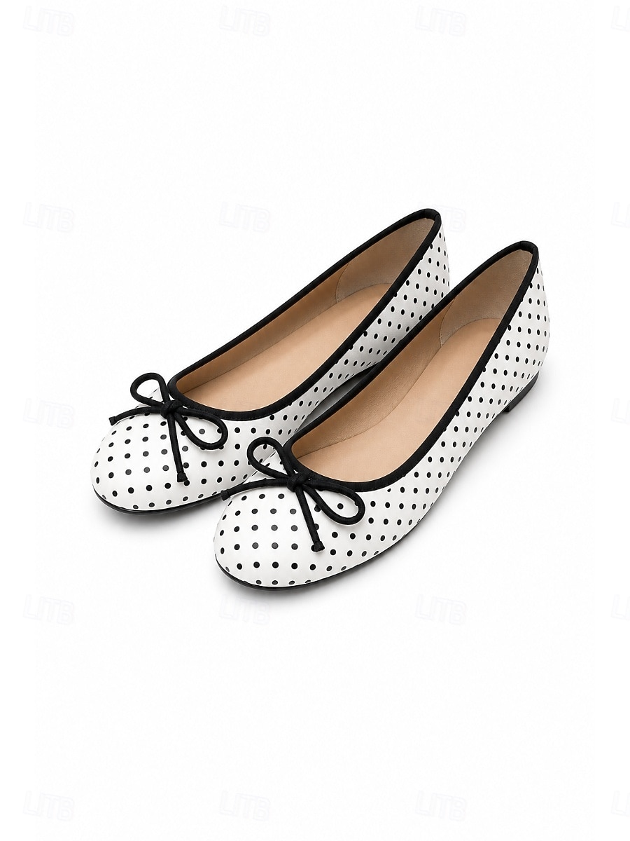 Women's Red Polka Dot Ballet Flats, Round Toe Bow Slip-On Casual Shoes with Soft Comfort Insole, Cute Retro Style for Office, Travel, Shopping and Daily Wear 2026 - $26.99 –P6