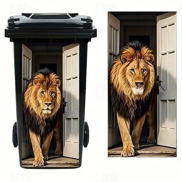 Adesivos para lixeira com desenho de burro (2 unidades), adesivos fofos de animais para decoração de lixeiras, adesivos de vinil removíveis e à prova d'água para lixeiras de casa, cozinha, banheiro e de 2026 por $16.99 –P1