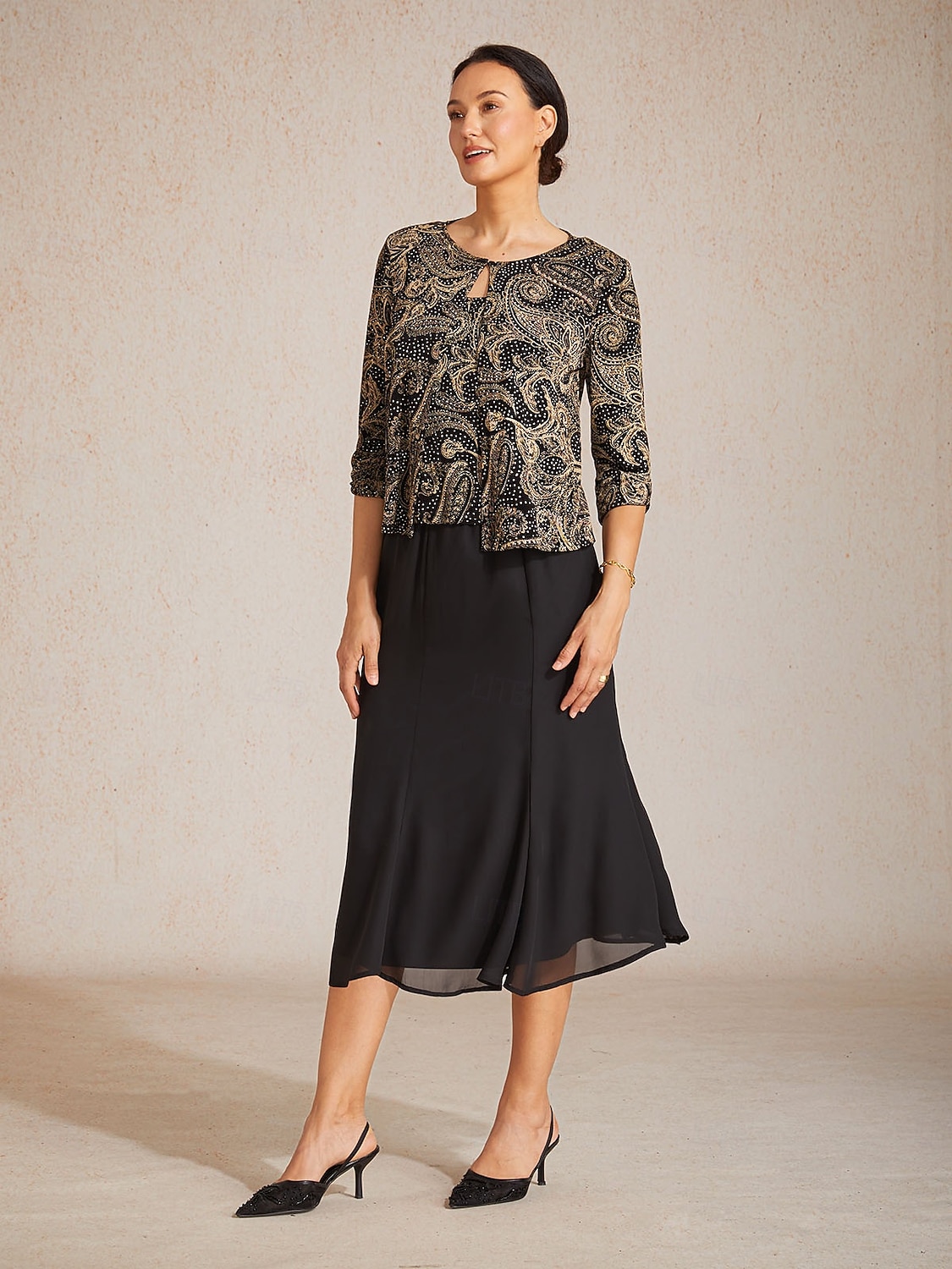 Mulheres camisa Boho Blusa Tops elegantes Purpurina Estampado Cashemere Elegante à moda Manga 3/4 Gola Redonda Tops regulares Diário Trabalho Convidado do casamento Preto Verão Primavera Outono de 2026 por $129.99 –P4