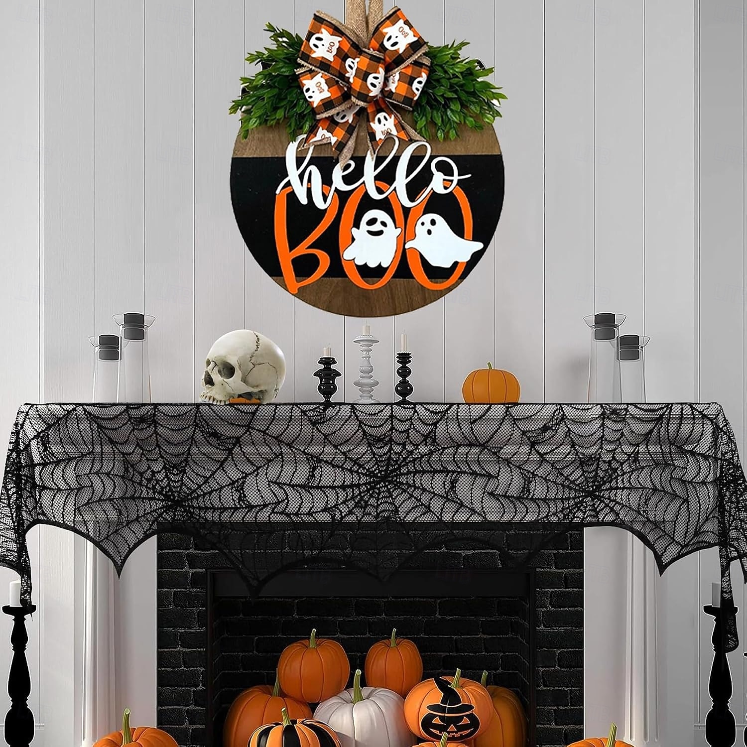 Guirlanda de madeira com fantasma para porta de Halloween, decoração divertida de fantasma para pendurar na porta da frente, enfeite rústico de boas-vindas para Halloween na varanda, entrada, parede, de 2026 por $22.99 –P4
