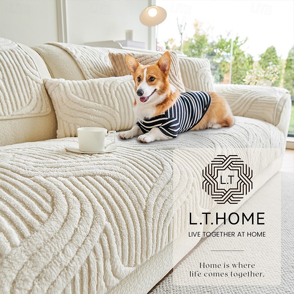 L.T L.T.HOME Geometric Pet Friendly Sofa Cover - Soft Plush Non-Slip Couch Protector for Dogs, Modern Furniture Guard, Washable Sectional Slipcover 2026 - $15.49 –P1