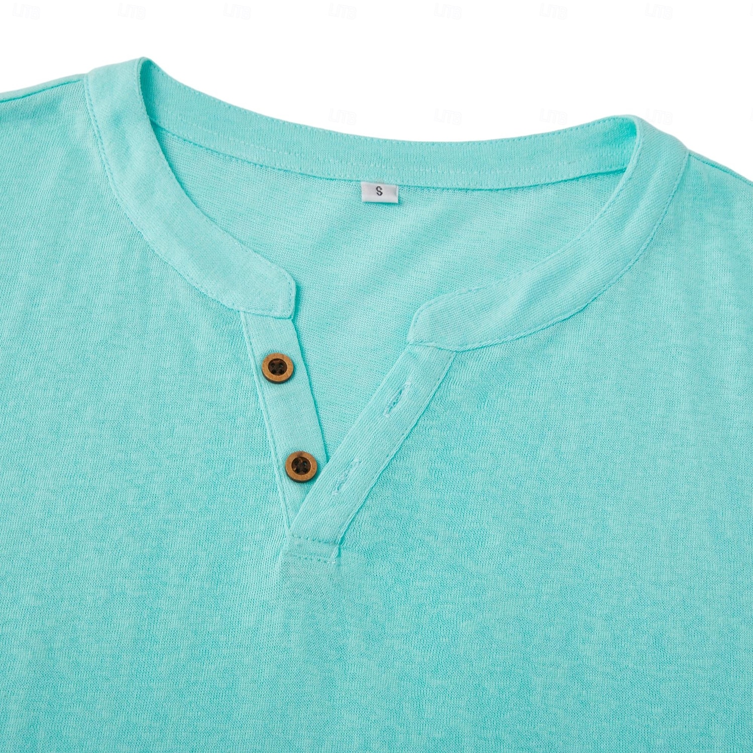 Herren-T-Shirt aus Baumwolle und Leinen, Strick, Kurzarm, V-Ausschnitt, Sommer, einfarbig, modisch, leicht, Basic, Mesh-Strick, schlicht, lässig, Urlaub, Street, blau, schwarz, hellgrün 2026 - $16.49 –P3