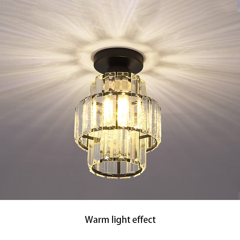 Modern Crystal Ceiling Light, E27 Crystal Chandelier Ceiling Lamp, Round Lampshade for Hallway, Stairs, Living Room, Bedroom, Kitchen, Bar, Restaurant 2026 - $54.99 –P6