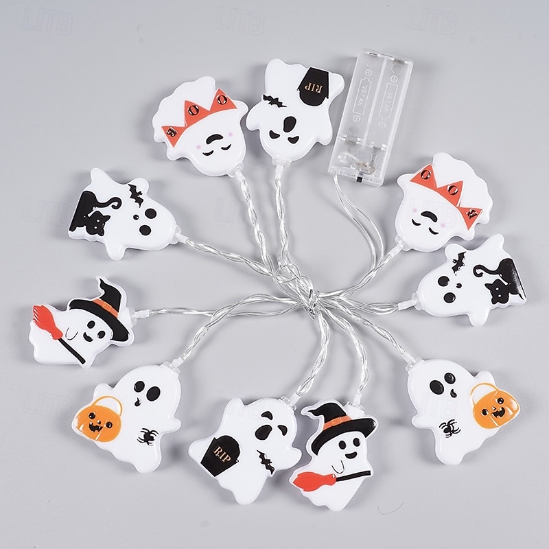 Halloween String Lights, 19.7FT 40 LED Cute Ghost Pumpkin Bat Fairy Lights, USB or AAA Battery Powered Halloween Decorations for Bedroom Living Room Party Indoor Decor 2026 - $16.99 –P8