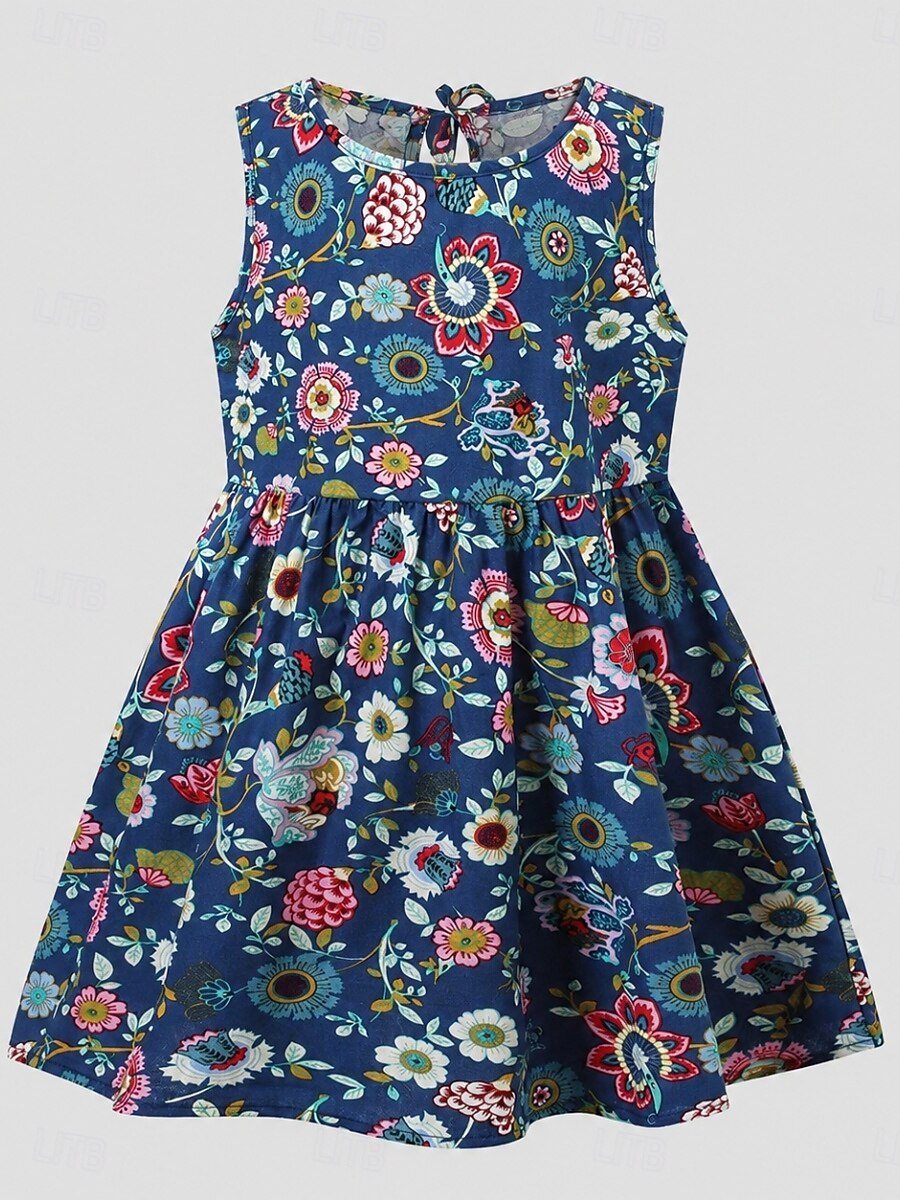 Enfants Fille Robe Graphic Sans Manches Formel Extérieur Soirée Mode Le style mignon Nylon Eté Printemps 4 ans et + 8011A-75 fleur rose riche 8011A-73 autocollant rouge 8011A-74 autocollant bleu de 2026 ? $8.49 –P5