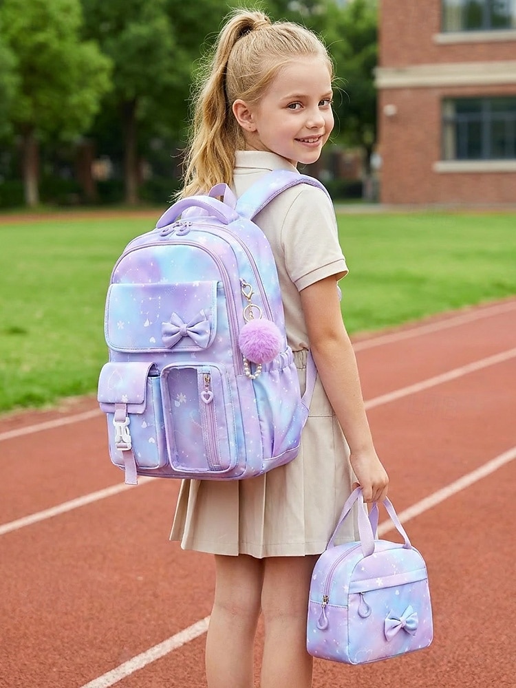 Girls' 3-Piece School Backpack Set, Water-Resistant Polyester Large Capacity Multi-Compartment Bookbag with Padded Straps, Lunch Bag & Pencil Case for School and Travel – Multiple Colors 2026 - €42.99 –P2