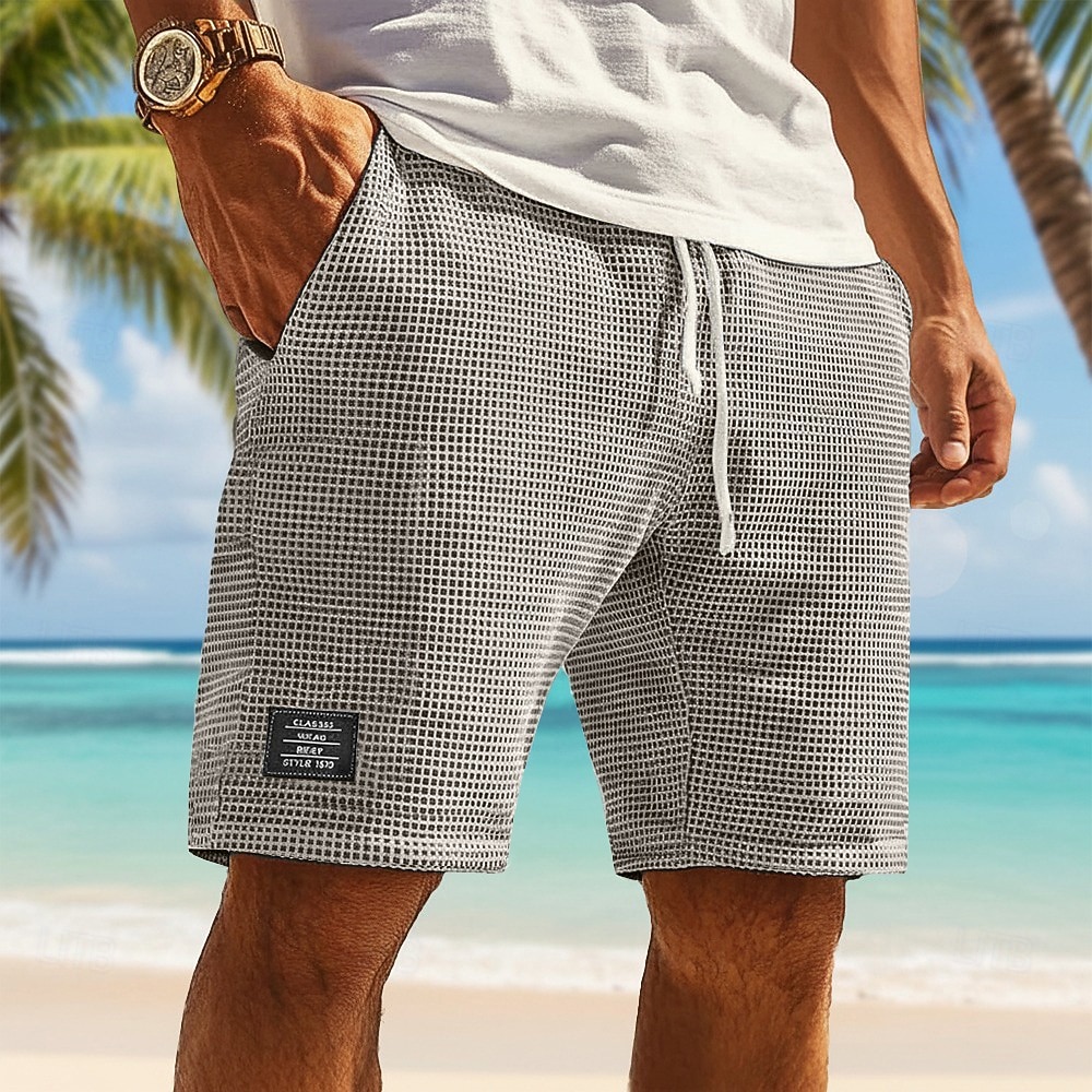 Per uomo Pantaloncini Waffle Pantaloncini Estivi Shorts da Spiaggia Pantaloncini casual Coulisse Elastico in vita Tinta unica Comodità Lunghezza al ginocchio Quotidiano All'aperto Abbigliamento del 2026 a $22.99 –P6