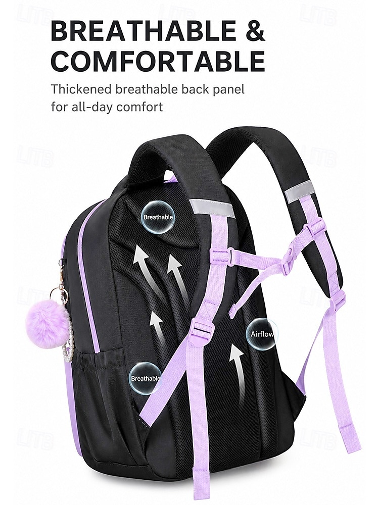 Girls' 3-Piece School Backpack Set, Water-Resistant Polyester Large Capacity Multi-Compartment Bookbag with Padded Straps, Lunch Bag & Pencil Case for School and Travel – Multiple Colors 2026 - €42.99 –P6