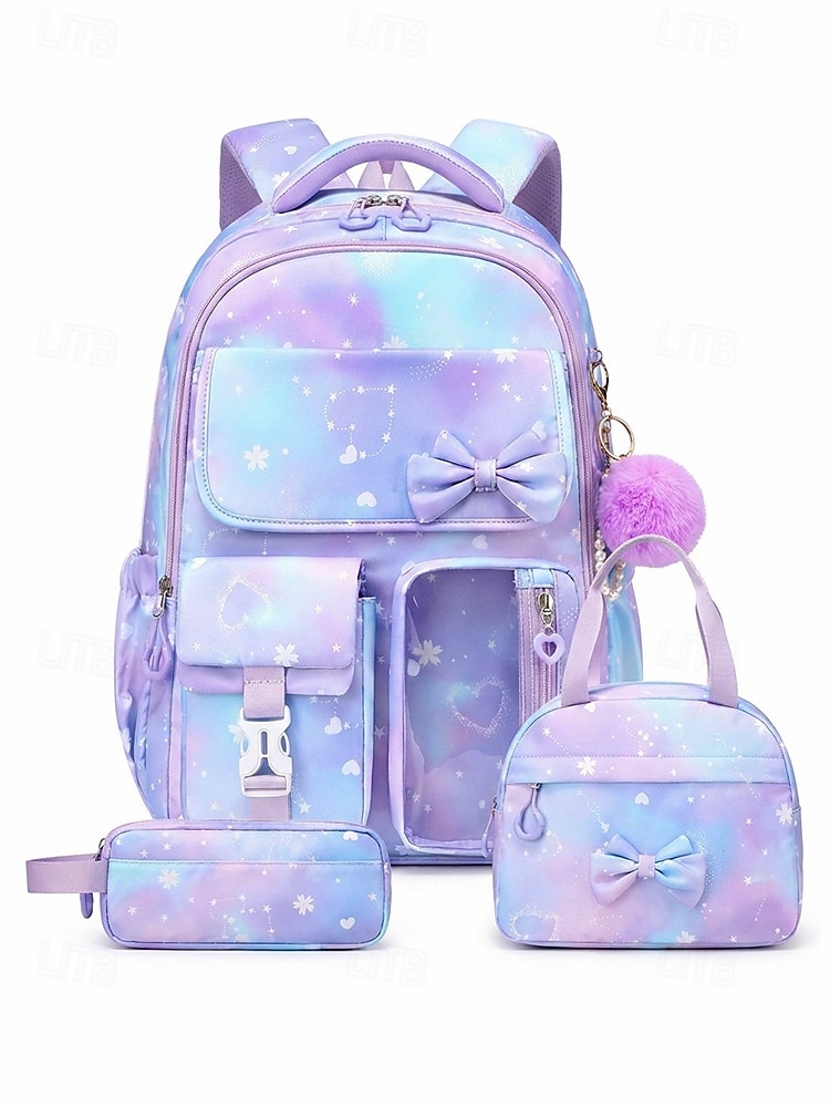 Girls' 3-Piece School Backpack Set, Water-Resistant Polyester Large Capacity Multi-Compartment Bookbag with Padded Straps, Lunch Bag & Pencil Case for School and Travel – Multiple Colors 2026 - €42.99 –P4