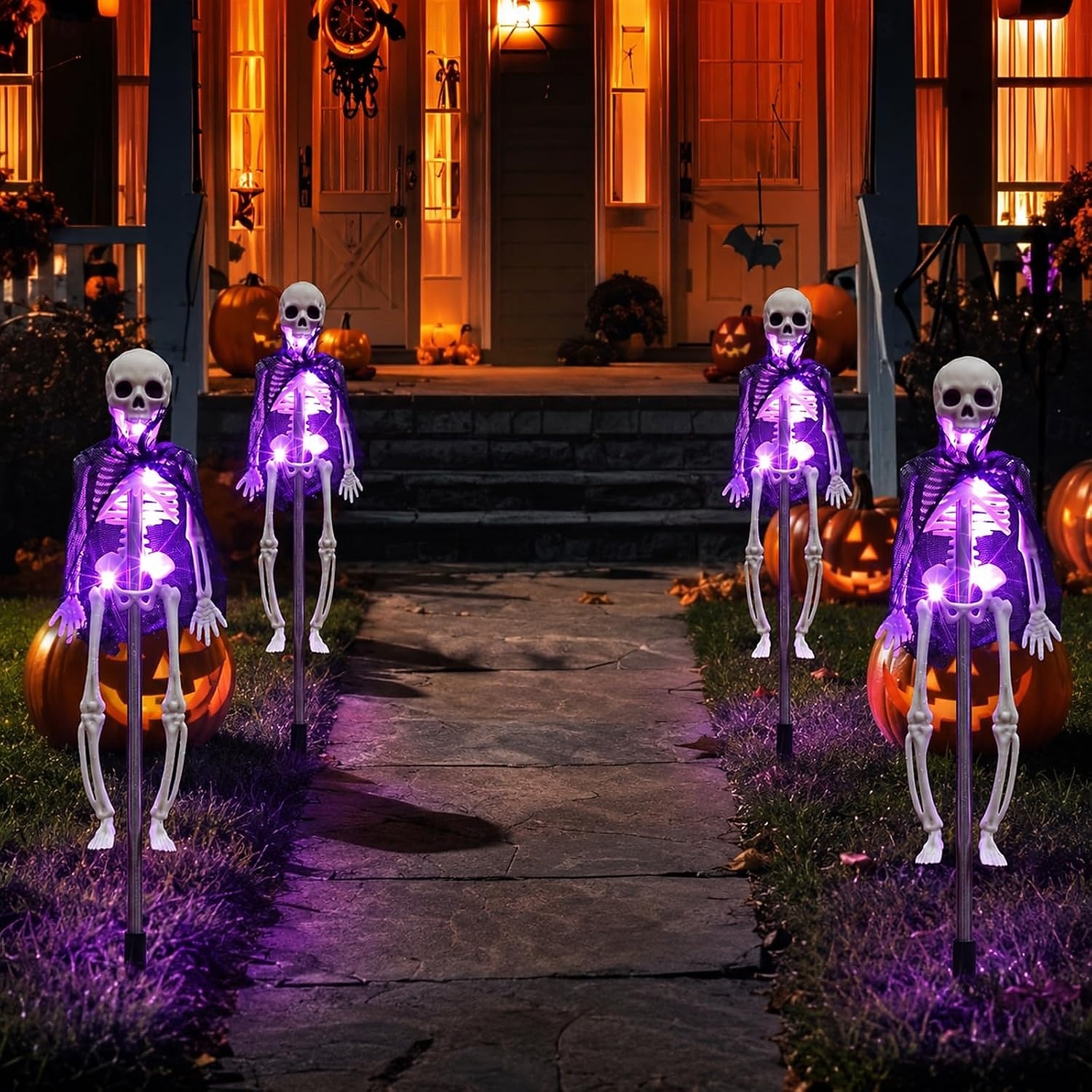 Solar Powered Skeleton Skeleton Ground Stake Lights, Outdoor Garden Yard Glowing Decorative Landscape Lamp for Halloween Holiday Party Atmosphere Decor 2026 - $16.99 –P8