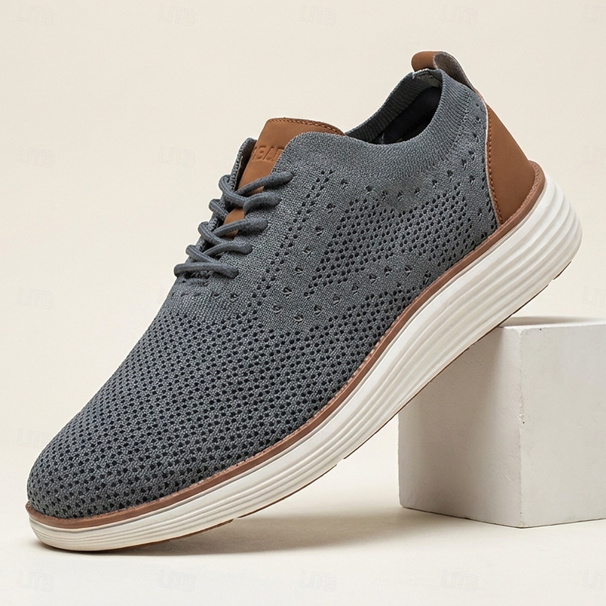 Pantofi sport casual business pentru bărbați, respirabili, tricotați, cu șireturi, ușori și confortabili, pentru birou, călătorii, plimbări zilnice, ținute smart casual și weekend 2026 - $69.99 –P7