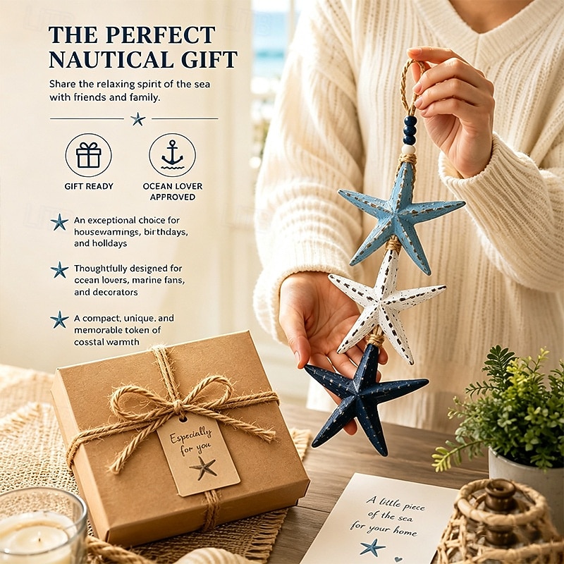 Lighted Wooden Fish & Starfish Wall Decor – Beachy Wall Decor with Warm LEDs, Coastal Nautical Hanging Decor for Bathroom, Porch & Beach House 2026 - $29.99 –P6