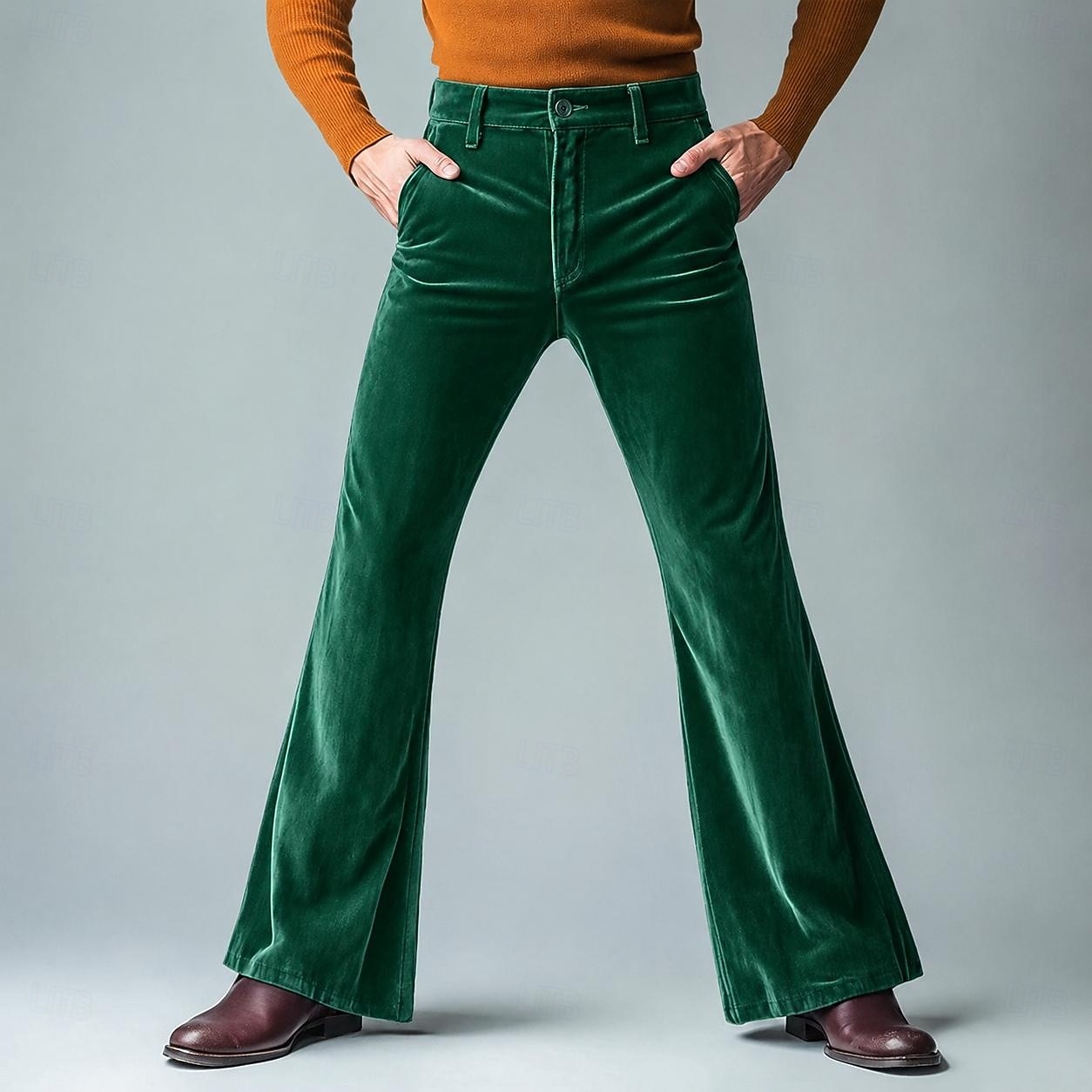 Retrò Vintage Hippie Anni '70 Pantaloni Pantaloni a zampa d'elefante Pantaloni a zampa Hippie Disco Tinta unica Costume Per uomo Halloween Carnevale Festival Musicale Feste Abbigliamento Quotidiano del 2026 a $32.99 –P8