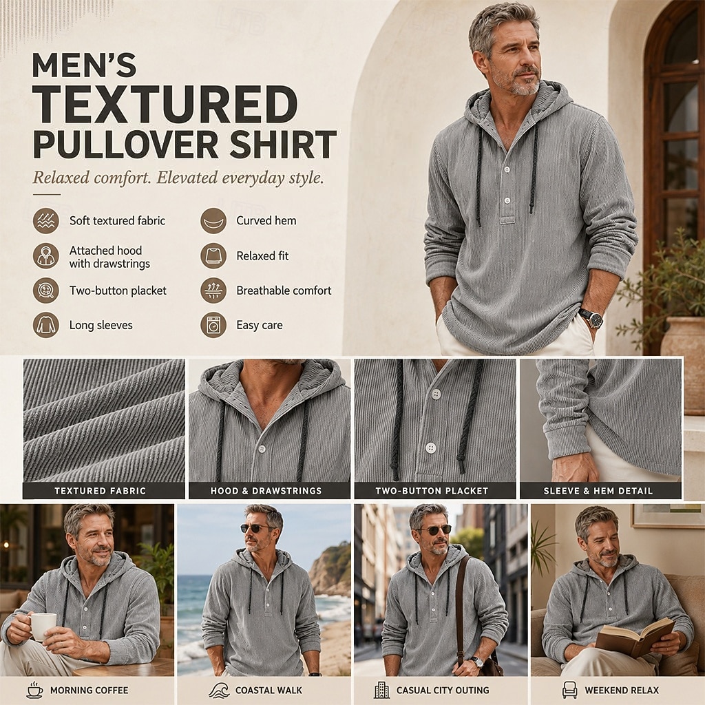 Homens Camisa Social Camisa casual Camiseta de Veludo Azul Branco Azul Marinha Cinzento Escuro Manga Longa Tecido Com Capuz Casual Diário Com Capuz Roupa Elastano Poliéster Vintage Moda Roupa de rua de 2026 por $25.99 –P2