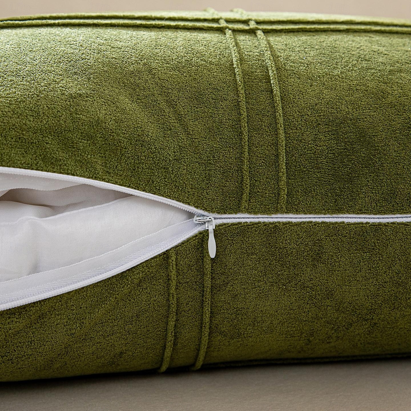 Waldgrüne, gestreifte Kissenbezüge mit Quasten, strukturierte, gewebte quadratische Kissenbezüge im Landhausstil, rustikale, dekorative Boho-Kissenbezüge für Sofa und Couch &Bett (Set aus 2 / 4) 2026 - $36.99 –P28