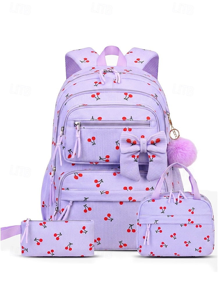 Girl's Corduroy Backpack Set, 3 Piece Cute School Backpack with Large Capacity Multi Compartments, Laptop Sleeve, Adjustable Straps, Luggage Strap, Travel College Bag for Girls, Available in Multiple 2026 - €42.99 –P4