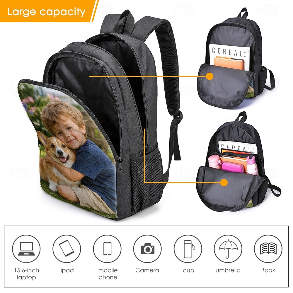 Custom Photo Kids Backpack for Back to School – Personalized School Bag with Picture Print for Boys and Girls 2026 - €20.99 –P4