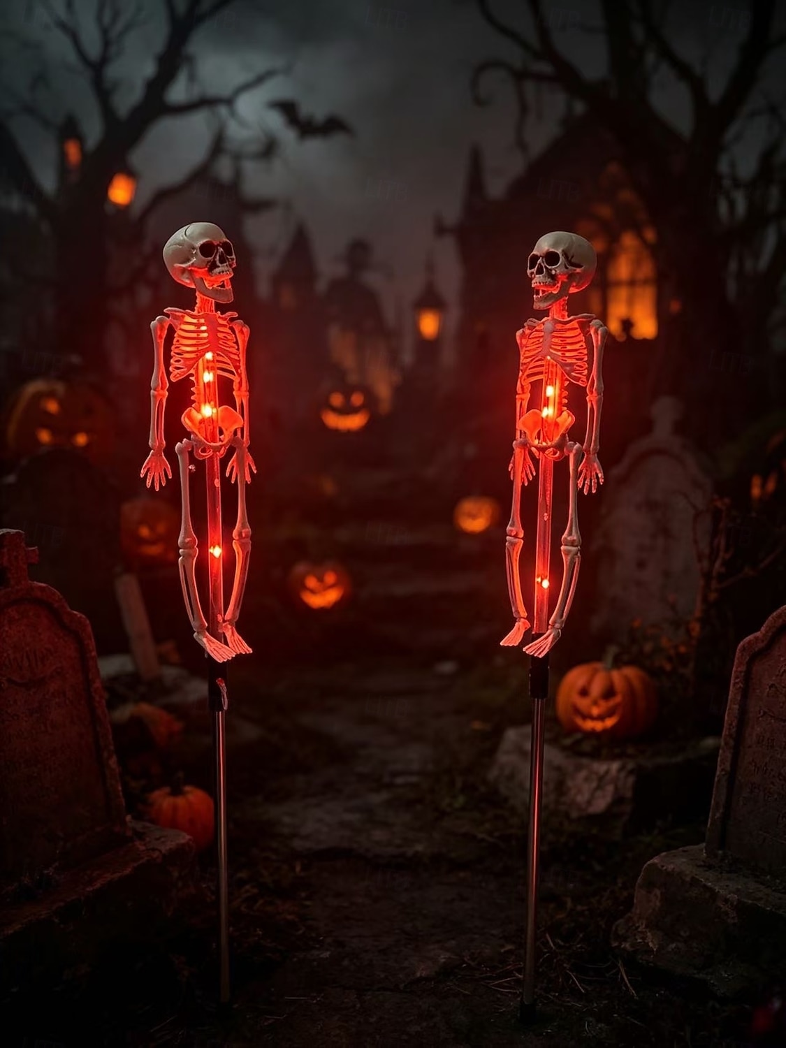Solar Powered Skeleton Skeleton Ground Stake Lights, Outdoor Garden Yard Glowing Decorative Landscape Lamp for Halloween Holiday Party Atmosphere Decor 2026 - $16.99 –P5