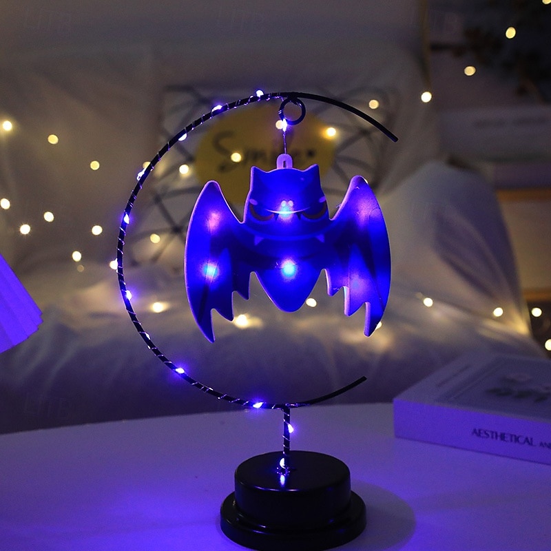 LED-koristeellinen lumottu halloween-yövalo, paristokäyttöinen pöytävalaisin kuunsirppilamput yöpöydän yövalot lahjat sopivat halloween cosplay -juhliin 2026 - $18.99 –P9