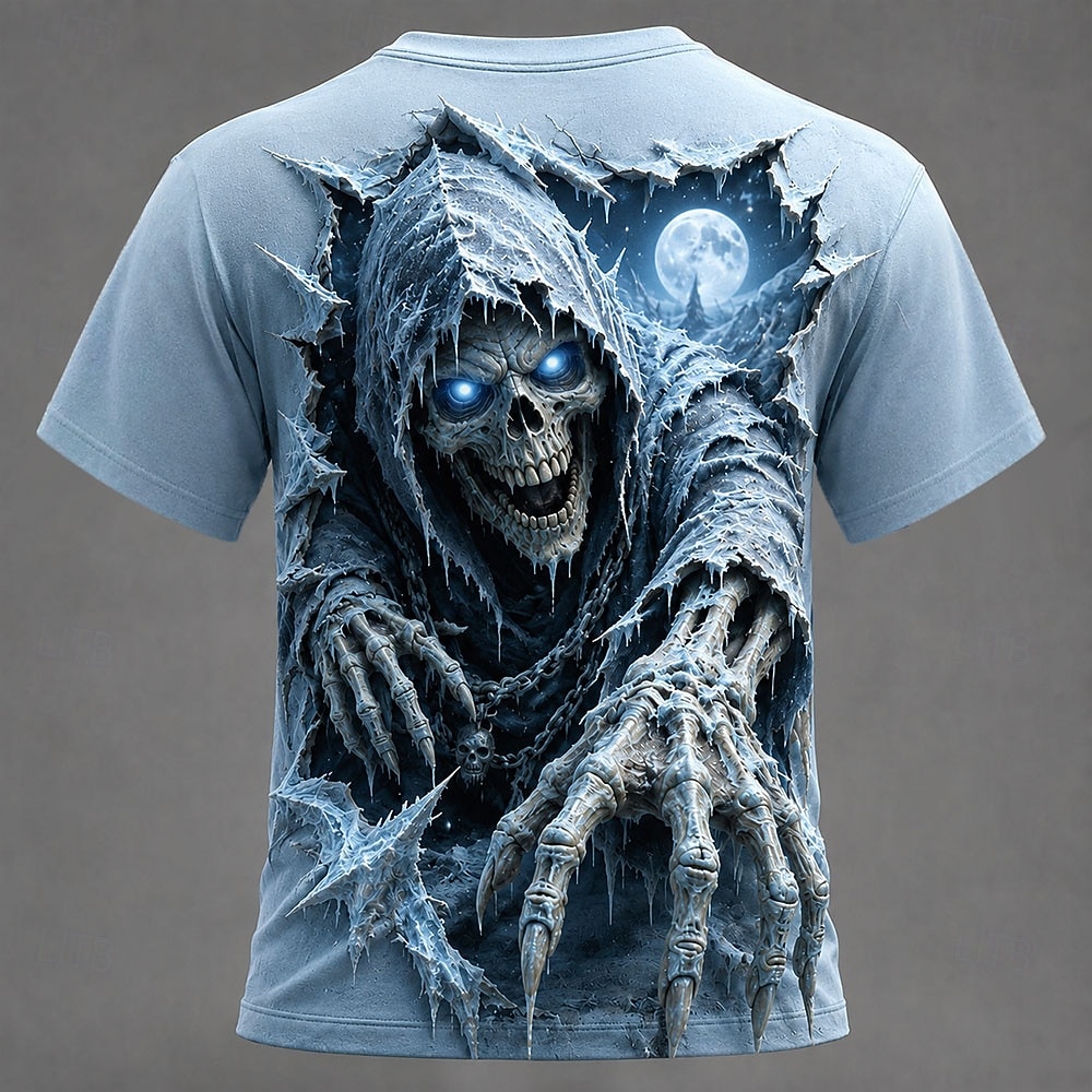 Halloween Men's Skull T Shirt Short Sleeve T shirt 3D Print Crew Neck Shirt Dark Casual Daily Street Blue Black Red Summer Spring Clothing Apparel S M L XL 2XL 3XL 2026 - €11.23 –P2
