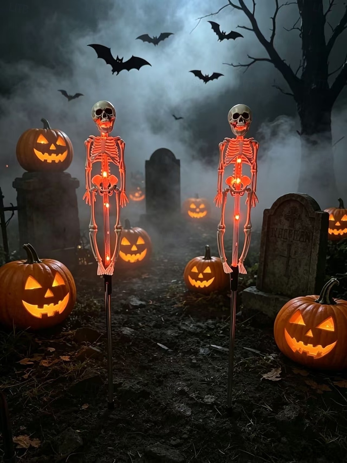 Solar Powered Skeleton Skeleton Ground Stake Lights, Outdoor Garden Yard Glowing Decorative Landscape Lamp for Halloween Holiday Party Atmosphere Decor 2026 - $16.99 –P7