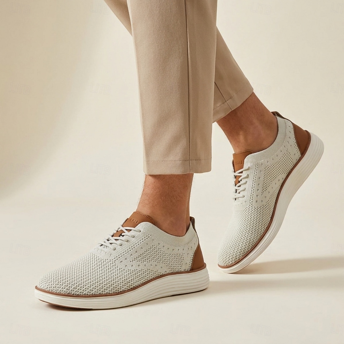 Pantofi sport casual business pentru bărbați, respirabili, tricotați, cu șireturi, ușori și confortabili, pentru birou, călătorii, plimbări zilnice, ținute smart casual și weekend 2026 - $69.99 –P2