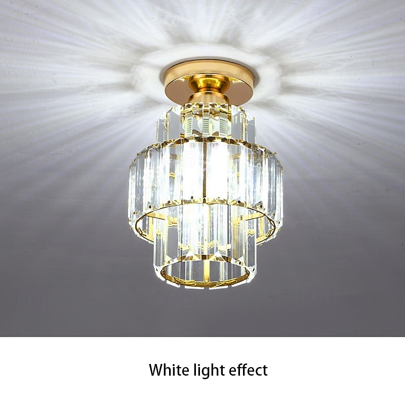 Modern Crystal Ceiling Light, E27 Crystal Chandelier Ceiling Lamp, Round Lampshade for Hallway, Stairs, Living Room, Bedroom, Kitchen, Bar, Restaurant 2026 - $54.99 –P4