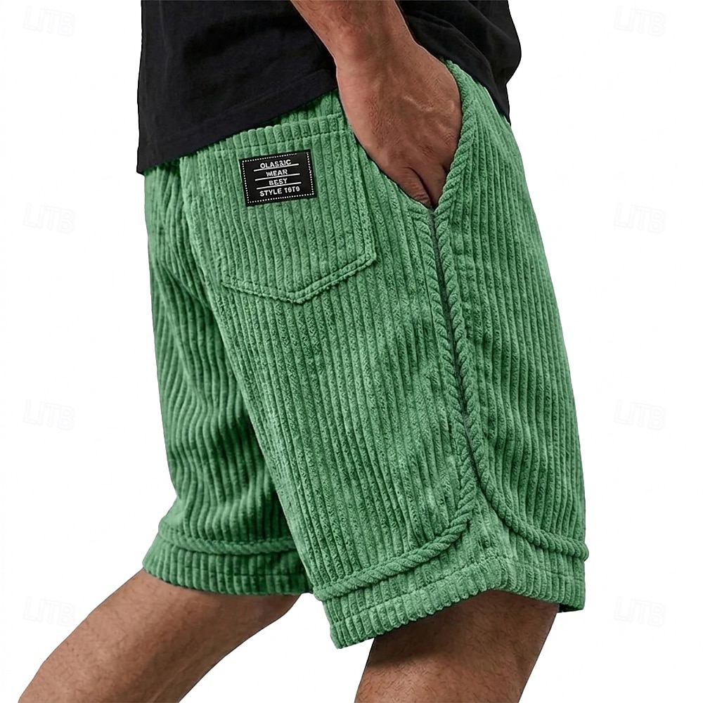 Per uomo Shorts Pantaloncini casual Pantaloncini di velluto a coste Tasca Elastico in vita Semplice Tinta unita Comodità Traspirante Lunghezza al ginocchio Casuale All'aperto Spiaggia Vacanza Moda del 2026 a $28.99 –P1