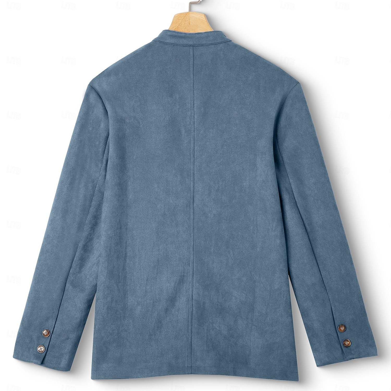 Men's Lightweight Jacket Casual Jacket Faux Suede Jacket Going out Soft Buckle Spring &  Fall Casual Stand Collar Regular Light Khaki Black Navy Blue Khaki Army Green Jacket 2026 - $56.99 –P15