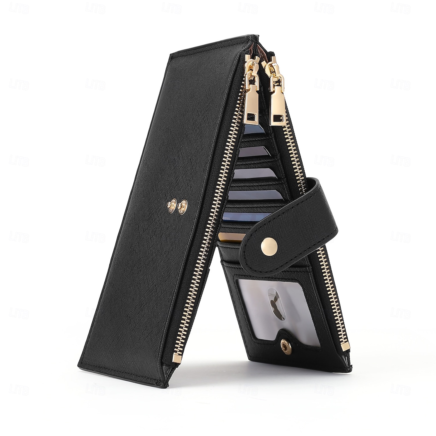 RFID Blocking Bifold Purse Credit Card Holder PU Leather Billfold Card Holder Wallet Double Zipper Hasp Card Purse 2026 - $22.99 –P7