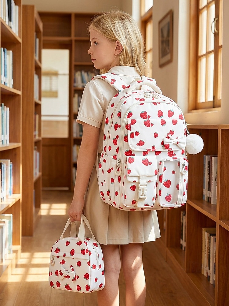 Girls' 3-Piece School Backpack Set, Water-Resistant Polyester Large Capacity Multi-Compartment Bookbag with Padded Straps, Lunch Bag & Pencil Case for School and Travel – Multiple Colors 2026 - €42.99 –P3