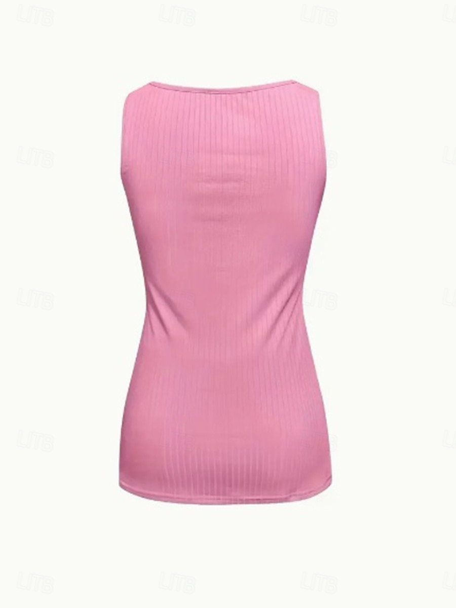 Per donna Top con cuciture in pizzo Canotta a canotta Tessuto Pizzo Patchwork Vacanza Senza maniche Casuale Bianco Giallo Rosa Azzurro cielo Estate del 2026 a $22.99 –P9