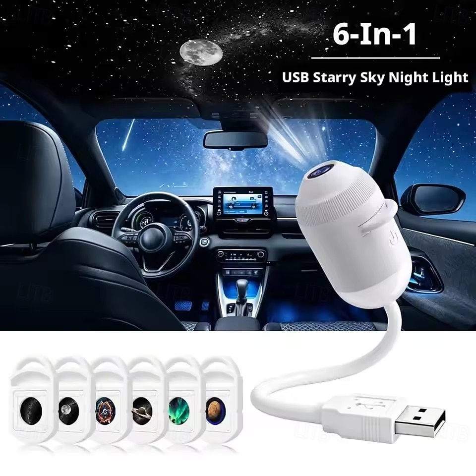 USB Galaxy Projector Starry Night Light, Star Projector with Flexible Gooseneck & 24 Films, 3 Brightness Levels Planet Ocean Sky Projector for Bedroom Car Decor, Creative Gift for Kids Adults 2026 - $18.99 –P8