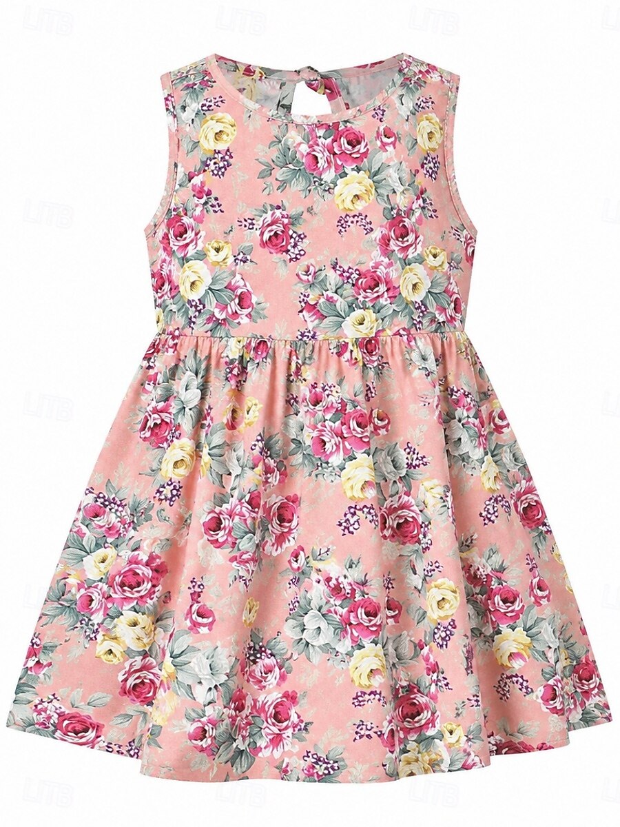 Enfants Fille Robe Graphic Sans Manches Formel Extérieur Soirée Mode Le style mignon Nylon Eté Printemps 4 ans et + 8011A-75 fleur rose riche 8011A-73 autocollant rouge 8011A-74 autocollant bleu de 2026 ? $8.49 –P2
