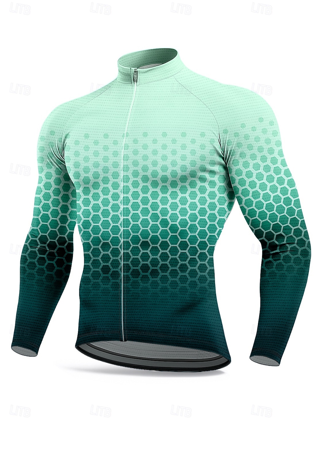 Men's Tops Cycling Jersey Graphic Geometric Gradient Long Sleeve Bike Jacket Jersey Top with 3 Rear Pockets Sun Sun Protection Sunscreen Quick Dry Sports Blue Dark Green Brown Clothing Apparel 2026 - $34.99 –P8