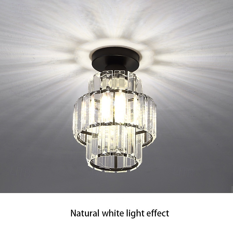 Modern Crystal Ceiling Light, E27 Crystal Chandelier Ceiling Lamp, Round Lampshade for Hallway, Stairs, Living Room, Bedroom, Kitchen, Bar, Restaurant 2026 - $54.99 –P8