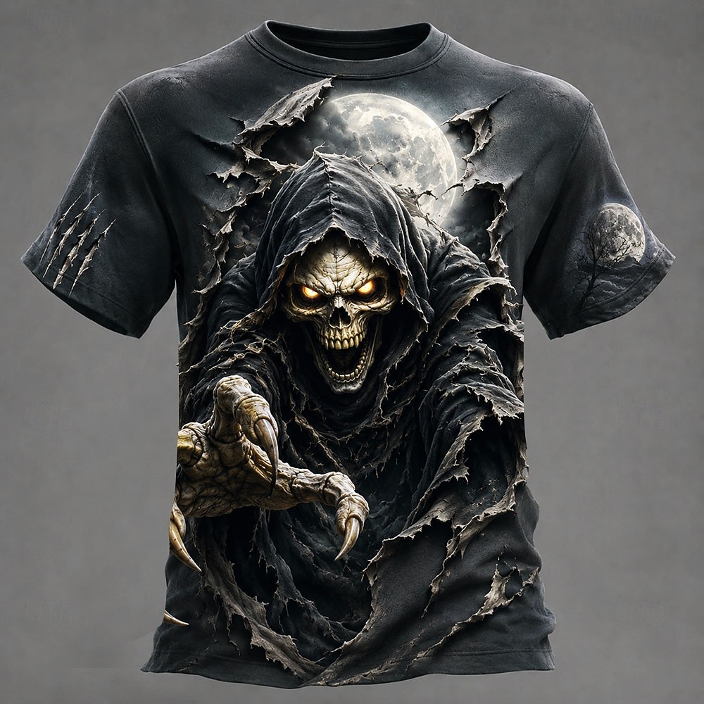 Halloween Men's Skull T Shirt Short Sleeve T shirt 3D Print Crew Neck Shirt Dark Casual Daily Street Blue Black Red Summer Spring Clothing Apparel S M L XL 2XL 3XL 2026 - €11.23 –P5